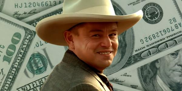 Leo<em></em>nardo DiCaprio from Killers of the Flower Moon in Front of Money