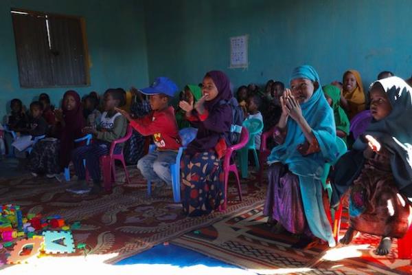 Children celebrate upgraded facilities during an ECW-Norway joint mission to Ethiopia. The country has been in the grip of an intense drought. Credit: ECW 