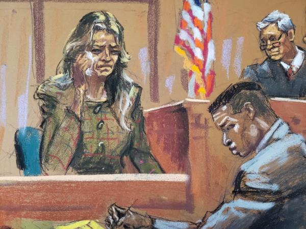 Jo<em></em>nathan Majors' ex-girlfriend Grace Jabbari wiped away tears Tuesday as she described for a packed Manhattan courtroom the fear she felt during her tumultuous two-year relatio<em></em>nship with the actor.