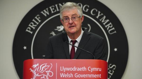 First Minister Mark Drakeford speaks during a Welsh Government press conference