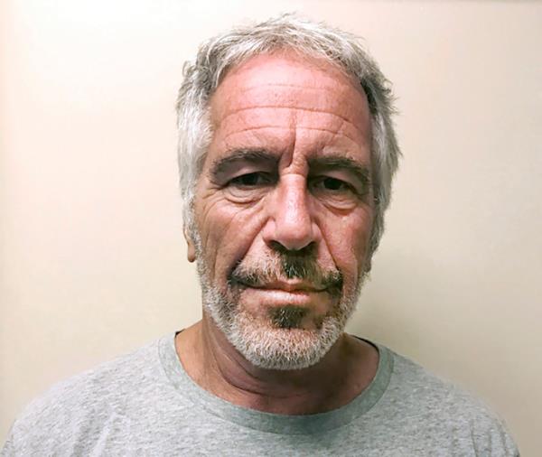 Jeffrey Epstein in his mugshot