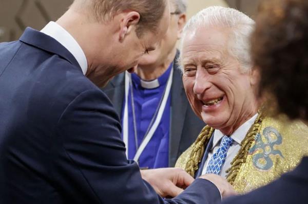 Prince William, King Charles poke fun at viral 'sausage fingers' before coronation, new royal doc shows