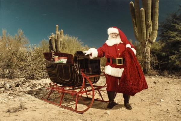 Santa in the desert.