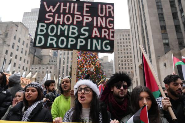 Protesters mob Midtown Manhattan.