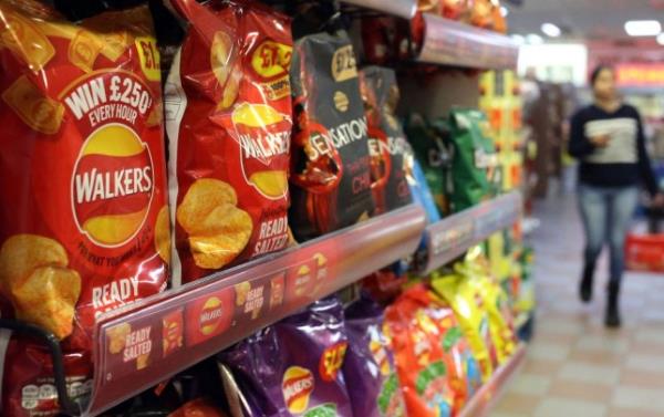 crisps aisle in a supermarket