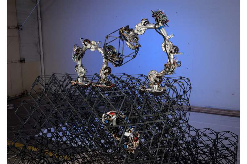 Robots that can auto<em></em>nomously build structures out of lattice blocks