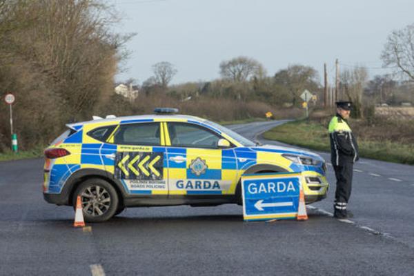 The N80 at Leagh is currently closed and will remain closed for a number of hours as a Garda forensics team examines the scene. Picture: Finbarr O'Rourke