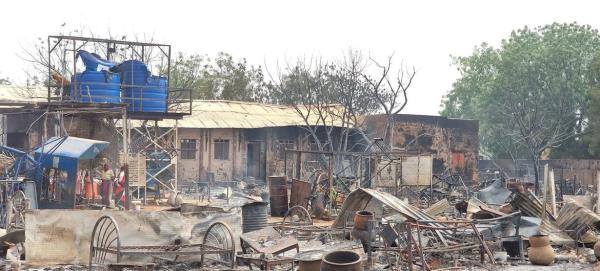 A school and centre for displaced people in West Darfur, supported by Save the Children, were destroyed in late April 2023 due to ongoing fighting in Sudan. (file)