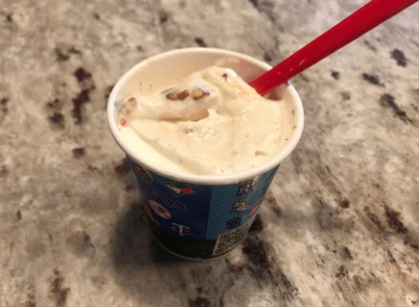 turtle pecan blizzard from DQ on a counter