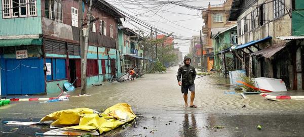 Myanmar has been plagued by extreme weather-induced disasters such as floods and storms. Pictured here damage from Cyclone Mocha in May 2023.