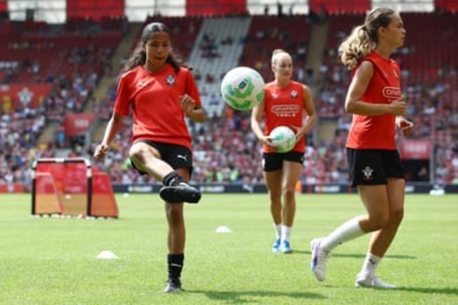 Southampton at an open training session at St Mary’s this month.