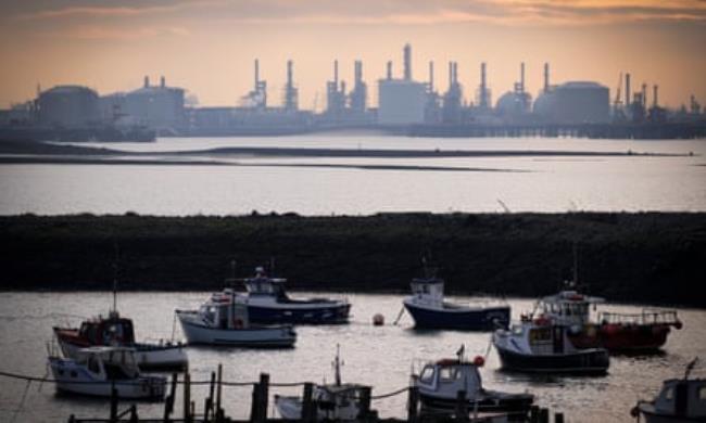 Looking north across the Tees estuary towards Seal Sands from South Gare