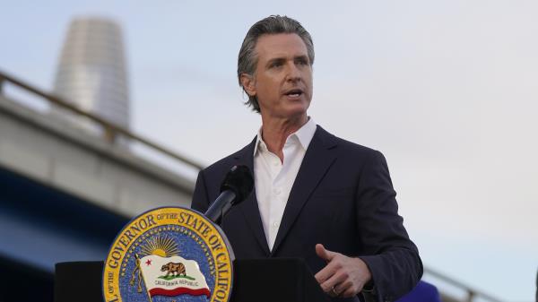 California Governor Gavin Newsom speaks at an event.