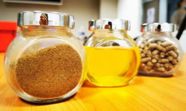 jars of powder, oil and pellets