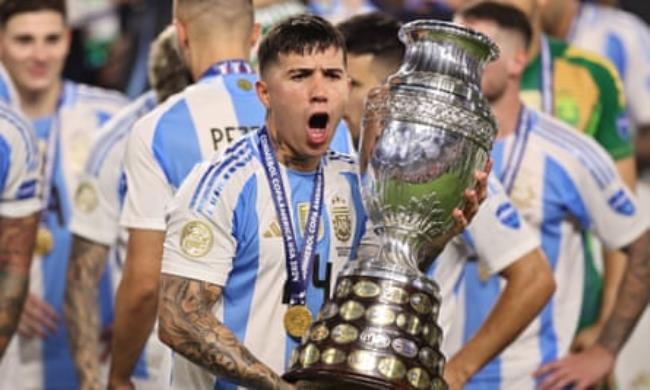 Enzo Fernández shared a video of the Argentina squad singing racist chants after their Copa América success.