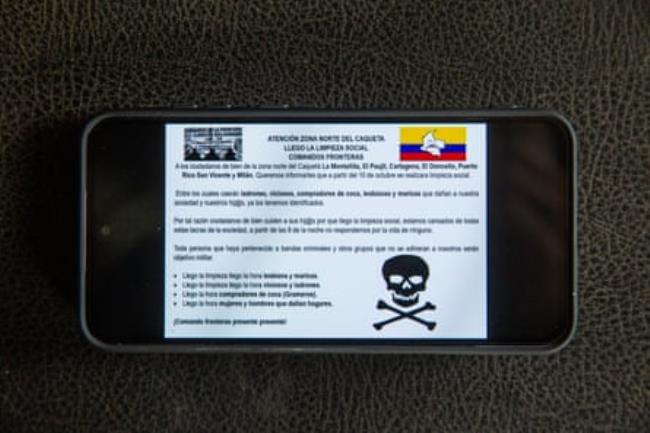 A flyer with Spanish s<em></em>cript and a skull and crossbones