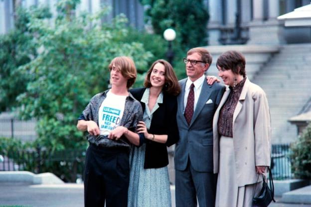 American journalist Nicholas Daniloff poses back in the United States after his release following his arrest in Moscow on October 1986.