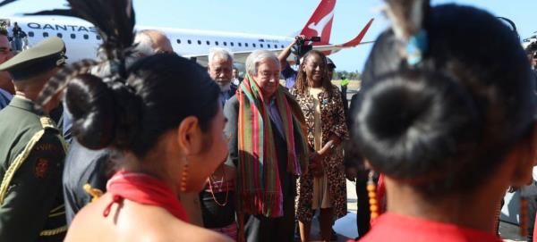 Secretary-General arrives in Timor-Leste to attend the celebrations of the 25th Anniversary of the Referendum.