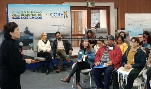 The Citizens' Climate Assembly in the Los Lagos region of southern Chile met in 2023 to present advice to the regio<em></em>nal government on enviro<em></em>nmental education, energy efficiency and water management. Credit: Los Lagos Regio<em></em>nal Government