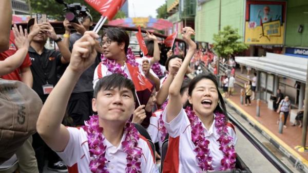 High spirits as Singapore's Paralympians go on open-top bus parade