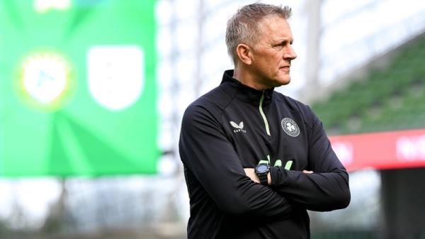 Heimir Hallgrimsson looks on as the team train at Lansdowne Road on the eve of the England game