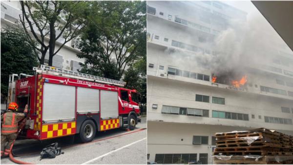 2 people found unco<em></em>nscious after fire breaks out at Kaki Bukit industrial building