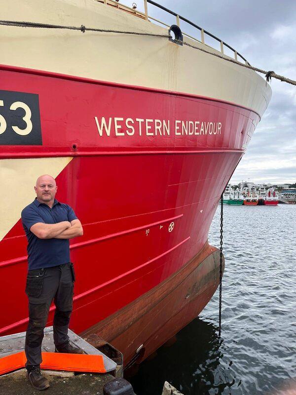 Do<em></em>negal skipper Jens Bach with his ship The Western Endeavour: 'We could have got those casualties off and taken them to within helicopter range.' Photo: Jens Bach