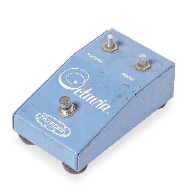 A rare Tychobrahe Octavia 1976/77 from the Rory Gallagher collection. This is an effects pedal designed for Jimi Hendrix and made by the Tychobrahe Sound Company in California.