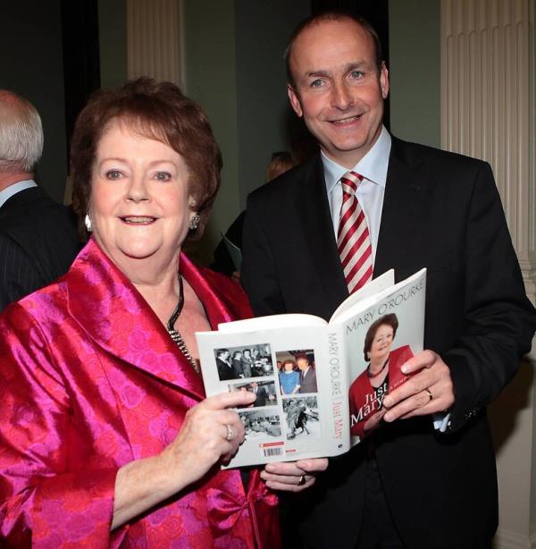 Mary O'Rourke with Micheál Martin at the launch of her memoir in 2012. File picture: Brian McEvoy