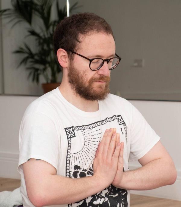 Mike McGrath Bryan relaxing during a recent Yoga session. Picture: Howard Crowdy