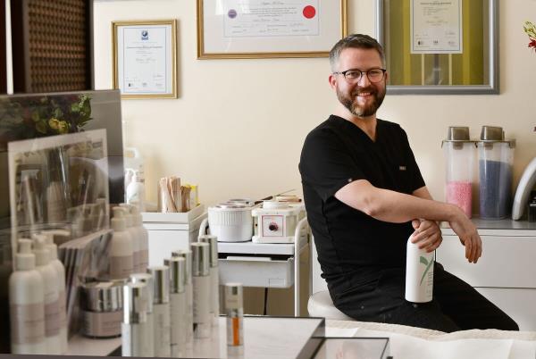  Stephen Thomas, owner of Male Grooming and Skin Clinic in Dublin. Photograph Moya Nolan