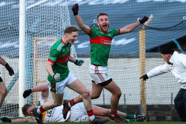 DUAL STAR: John McGrath of Loughmore-Castleiney celebrates after scoring his side's first goal during the 2021 Tipperary SFC final against Clo<em></em>nmel Commercials. Photo by Michael P Ryan/Sportsfile