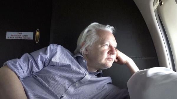 Julian Assange speaks in public for the first time since release from jail