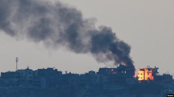 Smoke rises in northern Gaza, amid the o<em></em>ngoing co<em></em>nflict between Israel and Hamas, as seen from Israel, Oct. 7, 2024. 