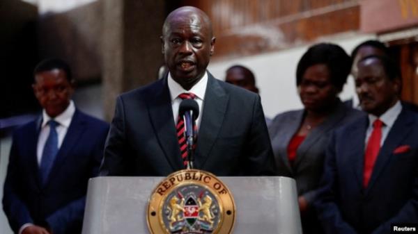 FILE - Kenya's Deputy President Rigathi Gachagua speaks in Nairobi, Kenya, July 9, 2024.