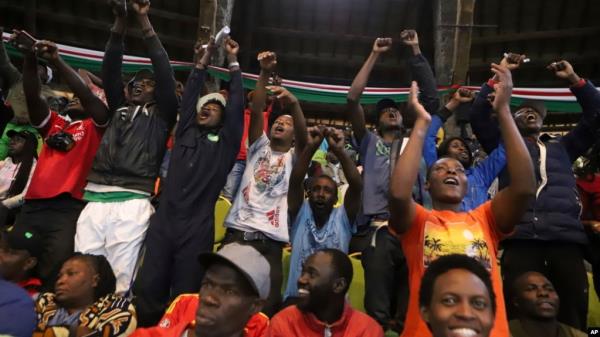 Members of the public react during a public forum for an impeachment motion against Kenya's deputy president Rigathi Gachagua, at Bomas of Kenya, in Nairobi, Oct. 4, 2024.