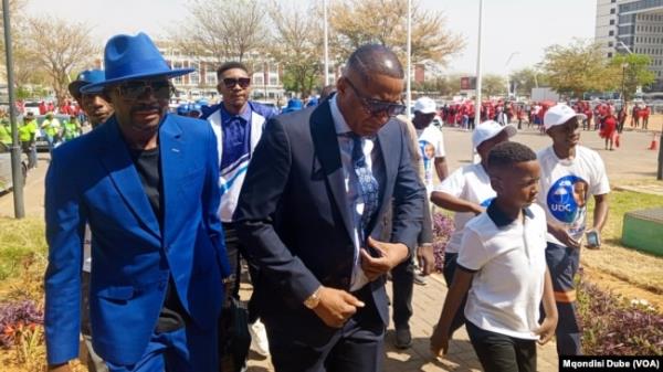 Duma Boko, president of the opposition coalition Umbrella for Democratic Change (UDC), arrives at the High Court of Botswana in Gaborone, Sept, 28, 2024.