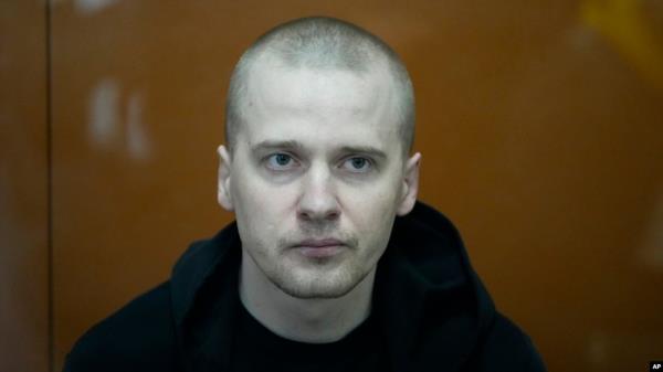 Alexander Permyakov, a Ukrainian natio<em></em>nal tried in co<em></em>nnection with a car bombing that injured natio<em></em>nalist writer Zakhar Prilepin, sits at the Russian Military Court in Moscow, Sept. 30, 2024. Permyakov was co<em></em>nvicted and given a life sentence.