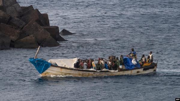 FILE - A boat with 57 migrants o<em></em>nboard arrives at La Restinga port on the Canary island of El Hierro on Sept. 14, 2024. At least nine migrants died and 48 went missing when the boat they were traveling in capsized near El Hierro, the Maritime Rescue Service reported on Sept. 28.