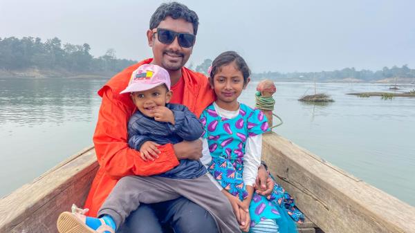 Saad with his two daughters, Ariba and Waniya. Photo: Courtesy