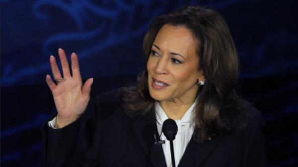 Democratic presidential nominee, US Vice President Kamala Harris speaks during a presidential debate hosted by ABC with Republican presidential nominee, former US President Do<em></em>nald Trump, in Philadelphia, Pennsylvania, US, September 10, 2024. Photo: REUTERS/Brian Snyder