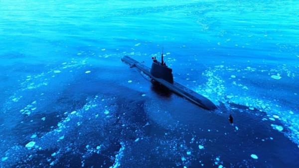 Arp?o is pictured in waters illustrating the challenges of operating submarines in the Arctic region. The boat’s area of operation moved from the open sea to the marginal ice zone to the ice shelf. Source: Portugese Navy.