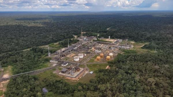 Oil exploitation in the Brazilian Amazon at the Urucu ba<em></em>se in the Coari area along the Amazon River. Credit: Petrobras