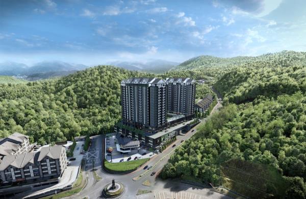 Centrum Iris is surrounded by lush surroundings in Cameron Highlands. 